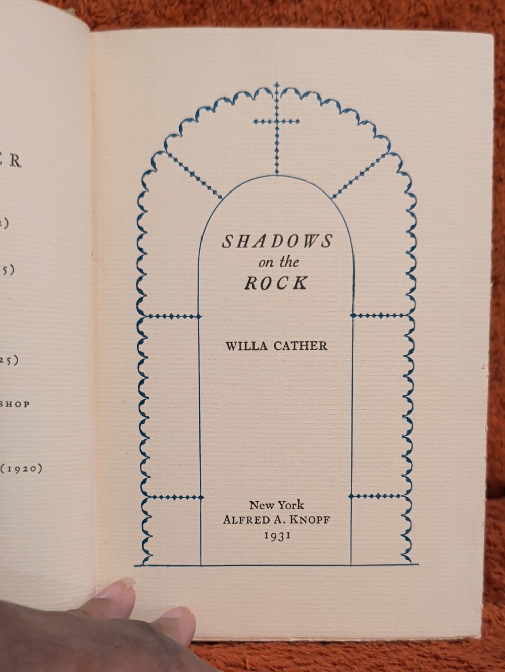 Willa Cather 'Shadows on the Rock' ( Hardcover )